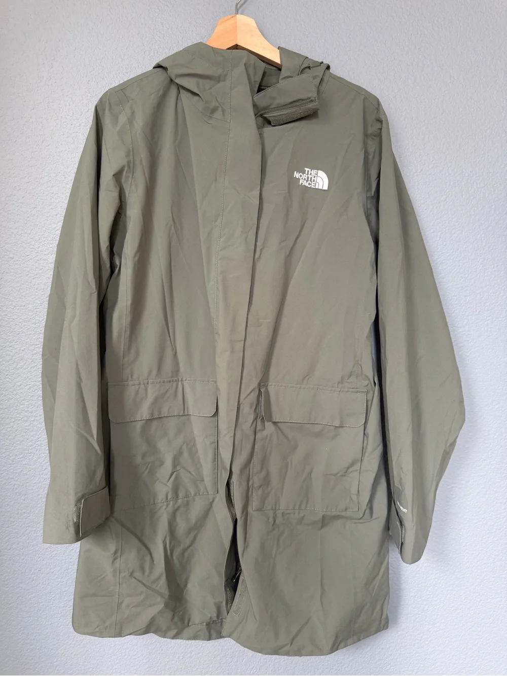 The North Face Olive Green Hooded Raincoat